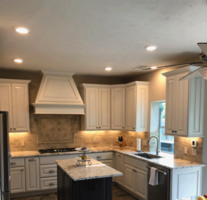 after image of kitchen repaired after Hurricane Harvey