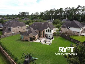 drone view of back yard